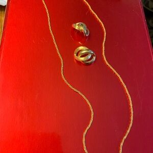 Vintage Earring  and Golden Chain